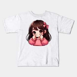 Girl Korean Finger Hearts Kpop Kids T-Shirt